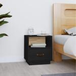vidaXL Noptiera, negru, 40x34x45 cm, lemn masiv de pin GartenMobel Dekor (818303)