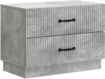 vidaXL Noptiera gri beton cu 2 sertare, 62 x 34, 5 x 44, 5 cm, lemn prelucrat (895238)