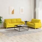 vidaXL Set de canapele cu perne, 2 piese, galben deschis, textil GartenMobel Dekor (3201327) Canapea