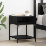 vidaXL Noptiera Stejar Negru 40 x 40 x 50 cm Lemn compozit GartenMobel Dekor (881816)