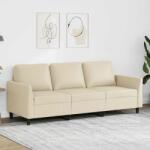 vidaXL Canapea cu 3 locuri, crem, 180 cm, piele ecologica GartenMobel Dekor (359339) Canapea