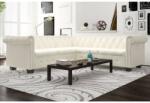 vidaXL Canapea coltar Chesterfield cu 5 locuri, piele ecologica, alb GartenMobel Dekor (243613) Canapea