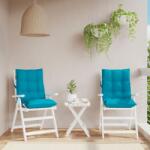 vidaXL Perne de scaun cu spatar mic, 2 buc, bleu, tesatura Oxford GartenMobel Dekor (377683)