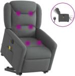 vidaXL Fotoliu electric masaj rabatabil cu ridicare, gri închis textil GartenMobel Dekor (3303225)