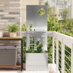 vidaXL Ghiveci de Gradina cu Panou Decorativ Argintiu 50 x 140 cm GartenMobel Dekor (876474)