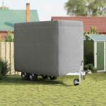 vidaXL Husa remorca pentru cai gri 376x168x240 cm tesatura netesa GartenMobel Dekor (4015883)