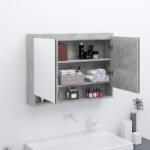 vidaXL Dulap de baie cu oglinda, gri beton, 80x15x60 cm, MDF GartenMobel Dekor (331535)