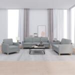 vidaXL Set de canapele cu perne, 3 piese, gri deschis, textil GartenMobel Dekor (3202054) Canapea