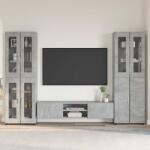 vidaXL Set comoda TV cu raft FLORIN 3 pcs Gri din beton Lemn compozit GartenMobel Dekor (3398007)