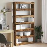 vidaXL Dulap pentru carti Lemn de Deseuri 100 x 30 x 198 cm GartenMobel Dekor (3333930) Biblioteca