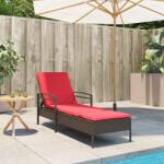 vidaXL Sezlong | cu perna 1-persoana Maro 63 x 200 x 81 cm poliratan GartenMobel Dekor (368306)