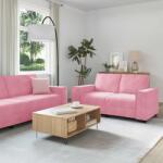 vidaXL Set de canapele cu perne, 3 piese, roz, catifea GartenMobel Dekor (3324621) Canapea