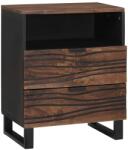 vidaXL Noptiera din lemn prelucrat, castan, cu 2 sertare, 50 x 33 x 62 cm (4018018)