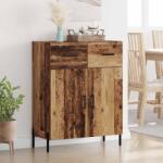 vidaXL Bufet cu sertar Lemn Vechi 69, 5 x 34 x 90 cm Lemn compozit GartenMobel Dekor (882290) Comoda