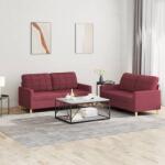 vidaXL Set canapea cu perne, 2 piese, rosu vin, material textil GartenMobel Dekor (3201280) Canapea