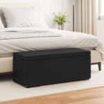 vidaXL Taburet Negru Piele ecologica si lemn stratificat GartenMobel Dekor (876801)