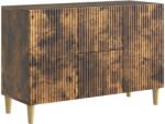 vidaXL Bufet cu sertar Stejar fumuriu 89 x 34, 5 x 60 cm Lemn prelucrat GartenMobel Dekor (894660) Comoda