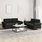 vidaXL Set de canapele cu perne, 2 piese, negru, catifea GartenMobel Dekor (3202215) Canapea