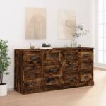 vidaXL Servante, 2 buc. , stejar afumat, lemn prelucrat GartenMobel Dekor (3185284) Comoda