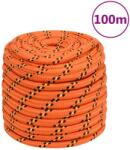 vidaXL Franghie de barca, portocaliu, 16 mm, 100 m, polipropilena GartenMobel Dekor (152680)