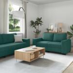 vidaXL Set de canapele cu perne, 3 piese, verde închis, textil GartenMobel Dekor (3324654) Canapea