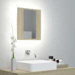 vidaXL Dulap de baie cu oglinda si LED, stejar Sonoma, 40x12x45 acril GartenMobel Dekor (804951)