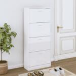 vidaXL Pantofar, alb extralucios, 63x24x147 cm, lemn compozit GartenMobel Dekor (342546) Pantofar