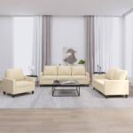 vidaXL Set de canapele cu perne, 3 piese, crem, textil GartenMobel Dekor (3201430) Canapea