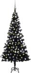 vidaXL Brad Craciun pre-iluminat cu set globuri, negru, 150 cm, PVC GartenMobel Dekor (3077675)
