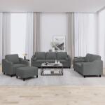 vidaXL Set de canapele cu perne, 4 piese, gri închis, material textil GartenMobel Dekor (3201795) Canapea