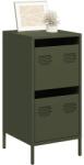 vidaXL Dulap, verde masliniu, 35x39x73, 5 cm, otel laminat la rece GartenMobel Dekor (851398) Comoda