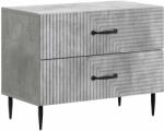 vidaXL Noptiera gri beton cu 2 sertare, 62 x 34, 5 x 47, 5 cm, lemn prelucrat (894778)