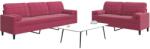 vidaXL Set canapea cu perne/rulouri, 2 piese, rosu vin, catifea GartenMobel Dekor (3278495) Canapea