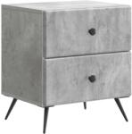 vidaXL Noptiera gri beton cu 2 sertare, lemn prelucrat, 43 x 34, 5 x 47, 5 cm (895451)