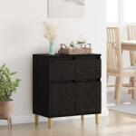 vidaXL Bufet cu sertar Stejar Negru 60 x 35 x 70 cm Lemn compozit GartenMobel Dekor (881211) Comoda