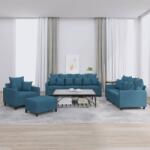 vidaXL Set de canapele cu perne, 4 piese, albastru, catifea GartenMobel Dekor (3201699) Canapea