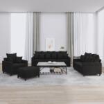 vidaXL Set de canapele cu perne, 4 piese, negru, catifea GartenMobel Dekor (3201695) Canapea