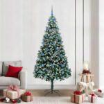vidaXL Brad de Craciun artificial Verde 210 cm PVC si Otel si Plastic GartenMobel Dekor (3396280)