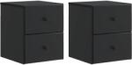vidaXL Set 2 noptiere suspendate negre cu 2 sertare, 34, 5x33x40 cm (899148)