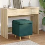 vidaXL Ottomana de depozitare Verde închis 40 x 40 x 45 cm tesatura GartenMobel Dekor (876806)