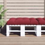 vidaXL Perna pentru paleti, rosu vin, 120 x 80 x 12 cm, tesatura GartenMobel Dekor (360522)