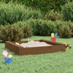 vidaXL Cutie de nisip patrata cu scaune, maro miere, lemn masiv de pin GartenMobel Dekor (825033)