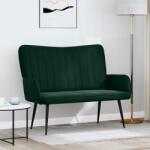 vidaXL Canapea cu doua locuri Verde închis 115 x 61 x 87 cm Catifea GartenMobel Dekor (42028962) Canapea