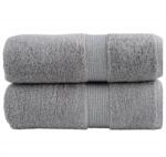 vidaXL Prosoape de baie premium SOLUND, 2 buc. , gri, 30 x 30 cm, 600 g/m2 GartenMobel Dekor (137299) Prosop