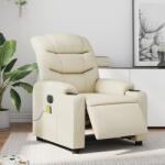 vidaXL Fotoliu electric de masaj rabatabil, crem, piele ecologica GartenMobel Dekor (3206593)