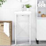 vidaXL Cadru chiuveta de baie, alb, 40x38x83 cm, fier GartenMobel Dekor (338496)
