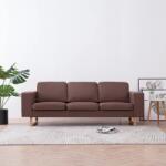 vidaXL Canapea cu 3 locuri, maro, material textil GartenMobel Dekor (281384) Canapea