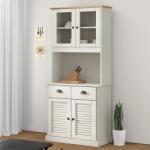 vidaXL Dulap înalt VIGO, alb, 78x40x175 cm, lemn masiv de pin GartenMobel Dekor (3188302) Comoda