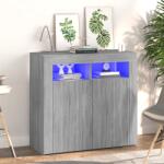 vidaXL Servanta cu lumini LED, gri sonoma, 80x35x75 cm GartenMobel Dekor (815730) Comoda