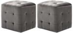vidaXL Noptiere, 2 buc. , gri, 30 x 30 x 30 cm, tesatura din catifea GartenMobel Dekor (249017)